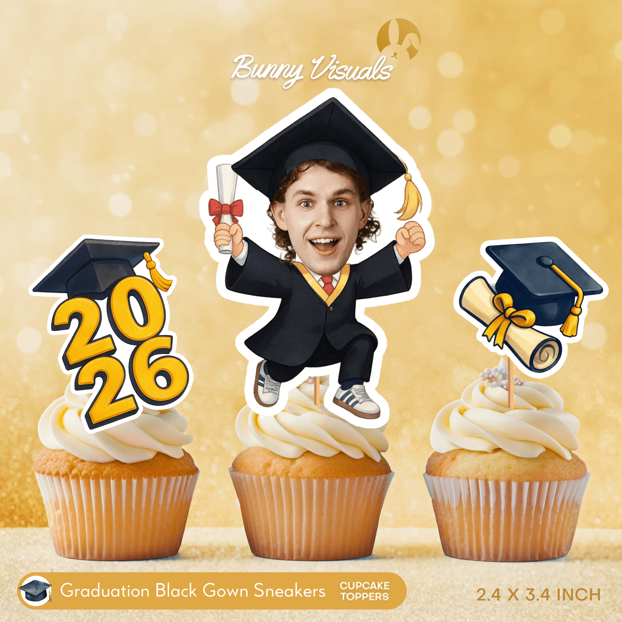 Graduation Black Gown With Sneakers
