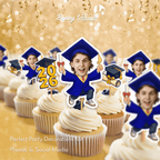 Graduation Blue Gown with Sneakers