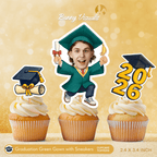 Graduation Green Gown with Sneakers