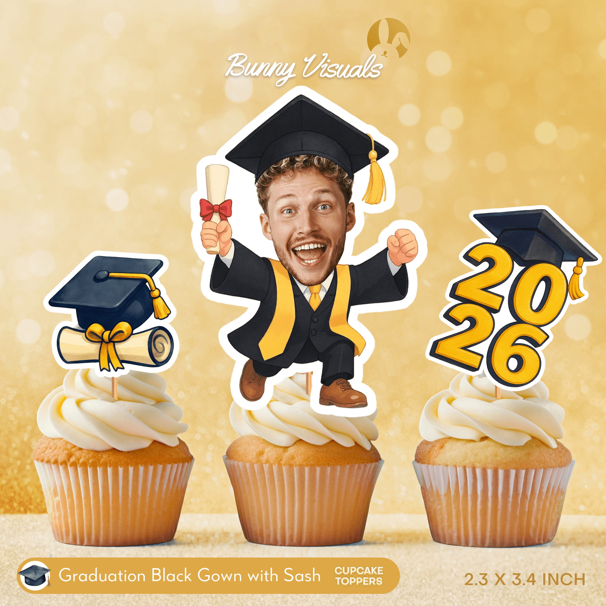 Graduation Black Gown with Sash