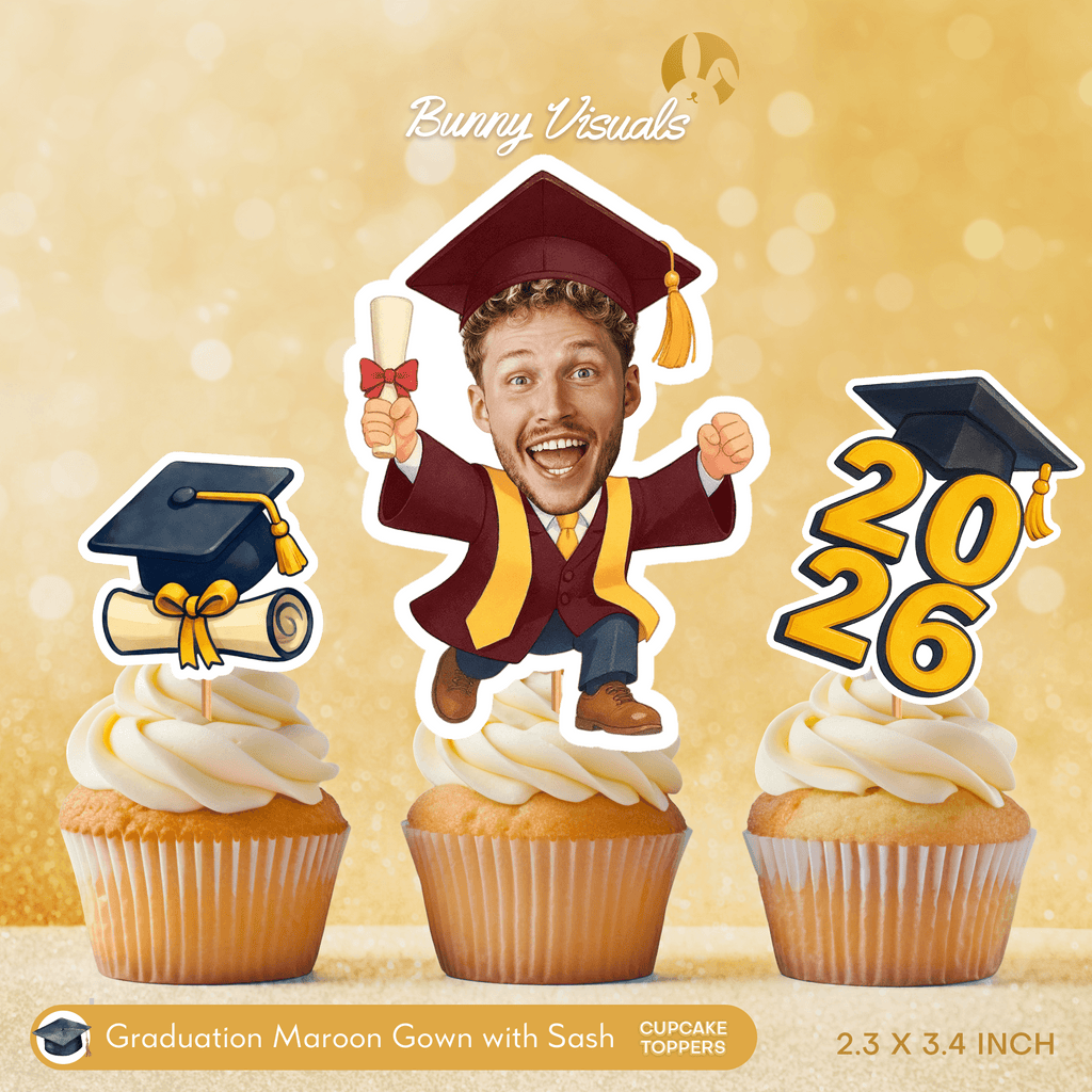 Graduation Maroon Gown with Sash
