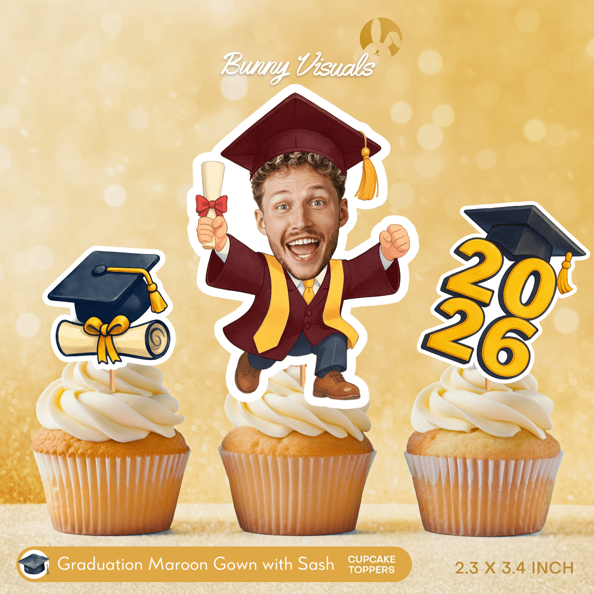 Graduation Maroon Gown with Sash