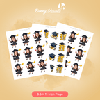 Graduation Black Gown Custom Face Cupcake Topper