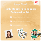 Graduation Green Gown Custom Face Cupcake Topper