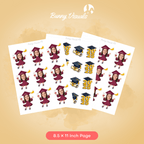 Graduation Maroon Gown Custom Face Cupcake Topper