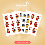 Graduation Red Gown with Stole Custom Face Cupcake Topper