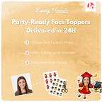 Graduation Red Gown with Stole Custom Face Cupcake Topper