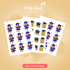 Graduation Blue Gown with Stole Custom Face Cupcake Topper