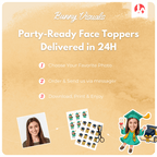 Graduation Green Gown with Stole Custom Face Cupcake Topper