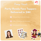 Graduation Maroon Gown with Stole Custom Face Cupcake Topper