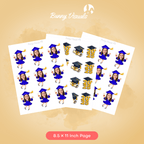 Graduation Blue Gown with Heels Custom Face Cupcake Topper