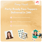 Graduation Green Gown with Heels Custom Face Cupcake Topper