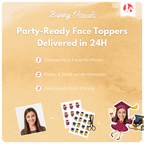 Graduation Maroon Gown with Heels Custom Face Cupcake Topper