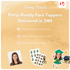 Graduation Green Gown with Stole & Heels Custom Face Cupcake Topper