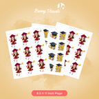 Graduation Maroon Gown with Stole & Heels Custom Face Cupcake Topper