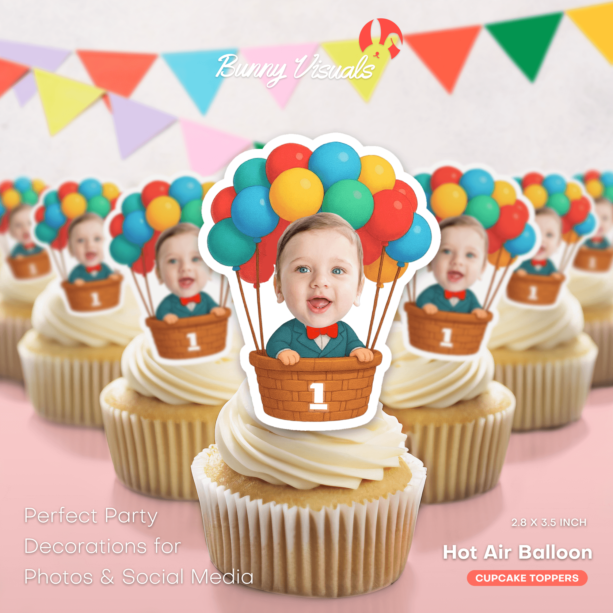 Hot Air Balloon Cupcake Toppers