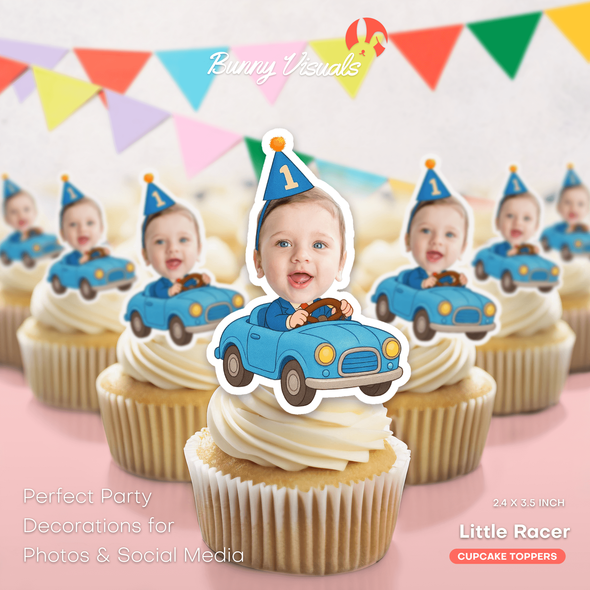 Little Racer Cupcake Toppers